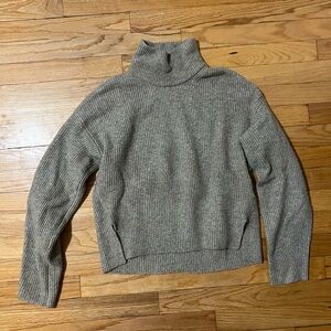 Ambercombie and Fitch Cozy Gray/Brown Turtleneck Sweater